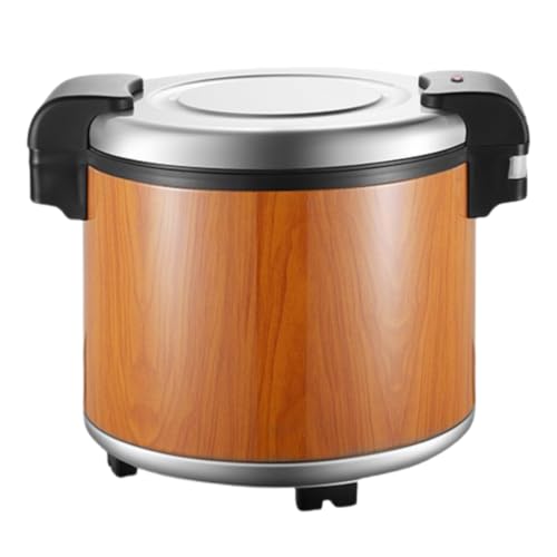 Tonain 業務用電気鍋 保温ジャー 大容量 23L ステンレス鋼定量温度米炊飯器 ステンレス炊飯器 電子ジャー 保温専用 こびりつかない鍋 蒸し 健康食品 厨房、学生食堂に適しています (木目色(23L))